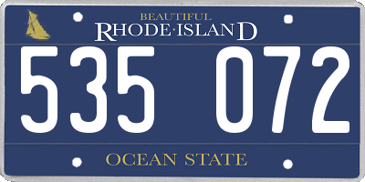 RI license plate 535072