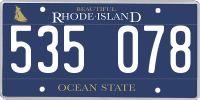 RI license plate 535078