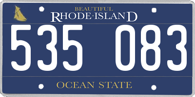RI license plate 535083