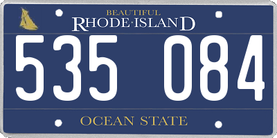 RI license plate 535084