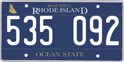 RI license plate 535092