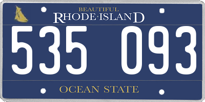 RI license plate 535093