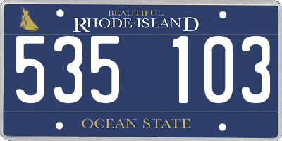 RI license plate 535103