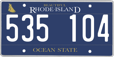 RI license plate 535104