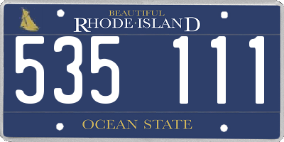 RI license plate 535111