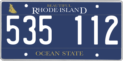 RI license plate 535112