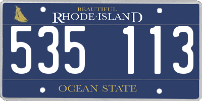 RI license plate 535113