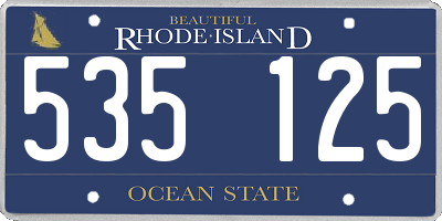 RI license plate 535125