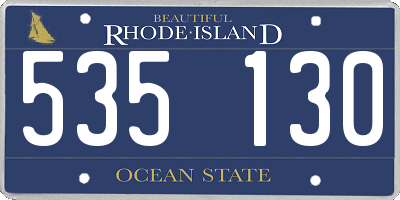 RI license plate 535130