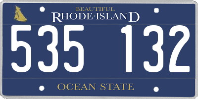 RI license plate 535132