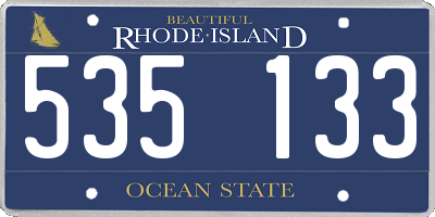 RI license plate 535133