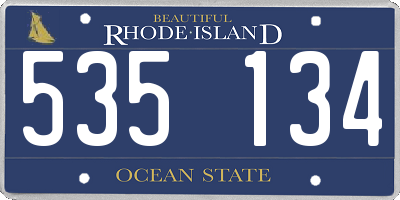 RI license plate 535134