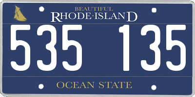 RI license plate 535135
