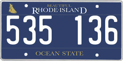 RI license plate 535136