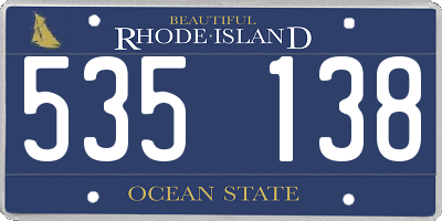 RI license plate 535138