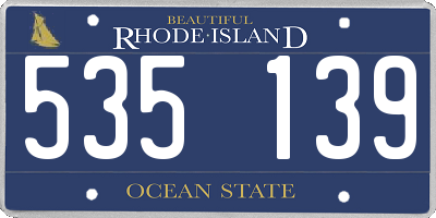 RI license plate 535139