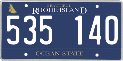 RI license plate 535140