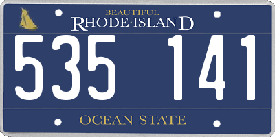 RI license plate 535141