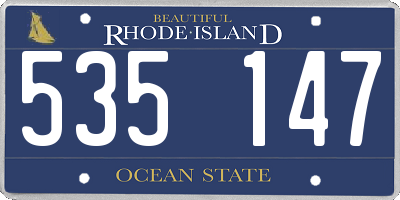 RI license plate 535147