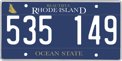 RI license plate 535149