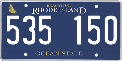 RI license plate 535150