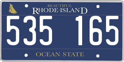 RI license plate 535165