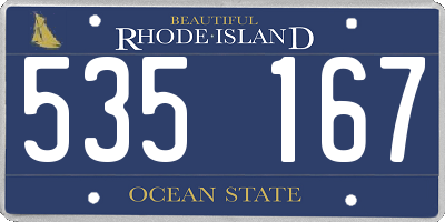 RI license plate 535167