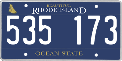 RI license plate 535173