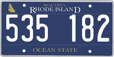 RI license plate 535182