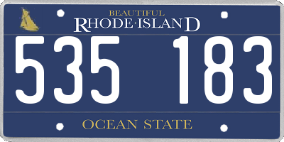 RI license plate 535183