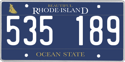 RI license plate 535189
