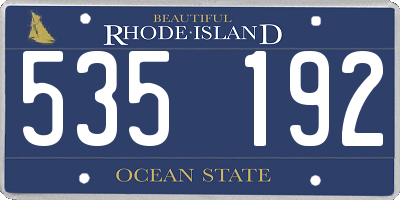 RI license plate 535192