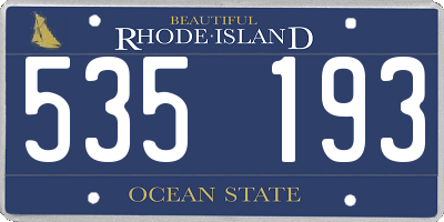 RI license plate 535193