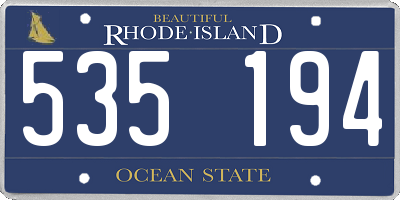 RI license plate 535194