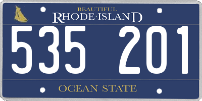 RI license plate 535201