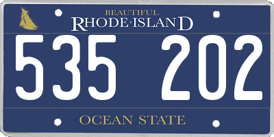 RI license plate 535202