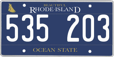 RI license plate 535203