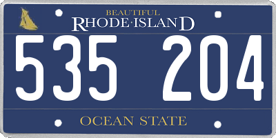 RI license plate 535204