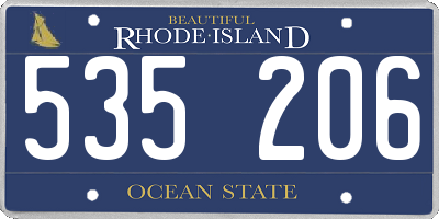 RI license plate 535206