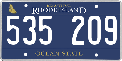 RI license plate 535209
