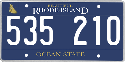 RI license plate 535210