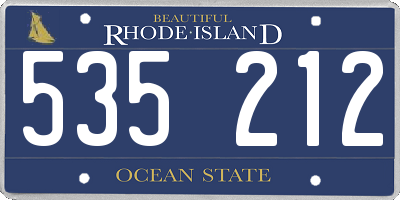 RI license plate 535212