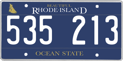 RI license plate 535213
