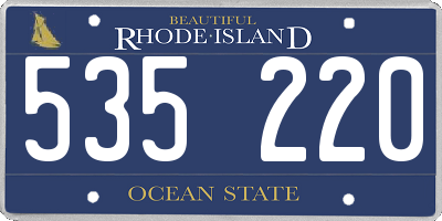 RI license plate 535220