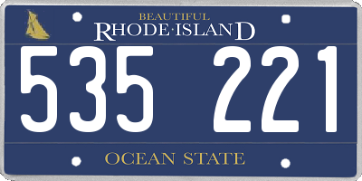 RI license plate 535221