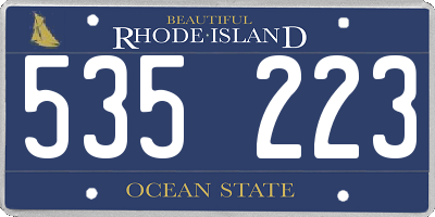 RI license plate 535223