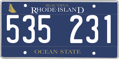 RI license plate 535231