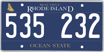 RI license plate 535232