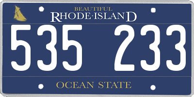 RI license plate 535233
