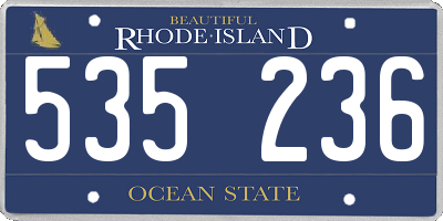 RI license plate 535236
